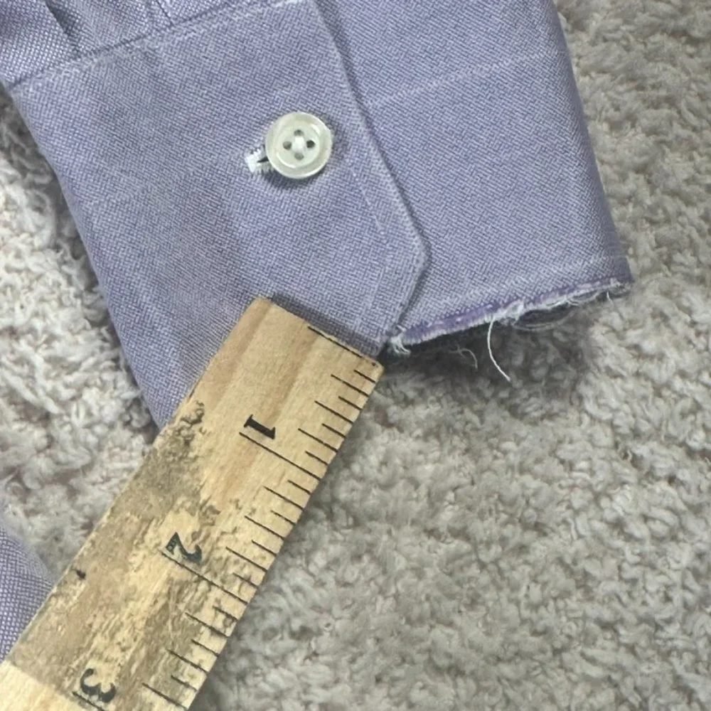 Isaia Napoli Mens Button Dress Shirt LS Light Purple Lavender Size 16 41 Large - Picture 5 of 13